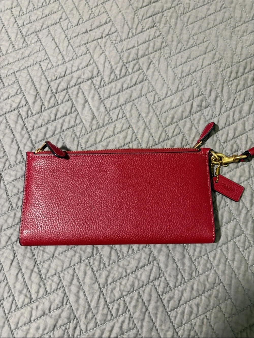 Coach Red Leather Wristlet Wallet - Picture 3 of 5
